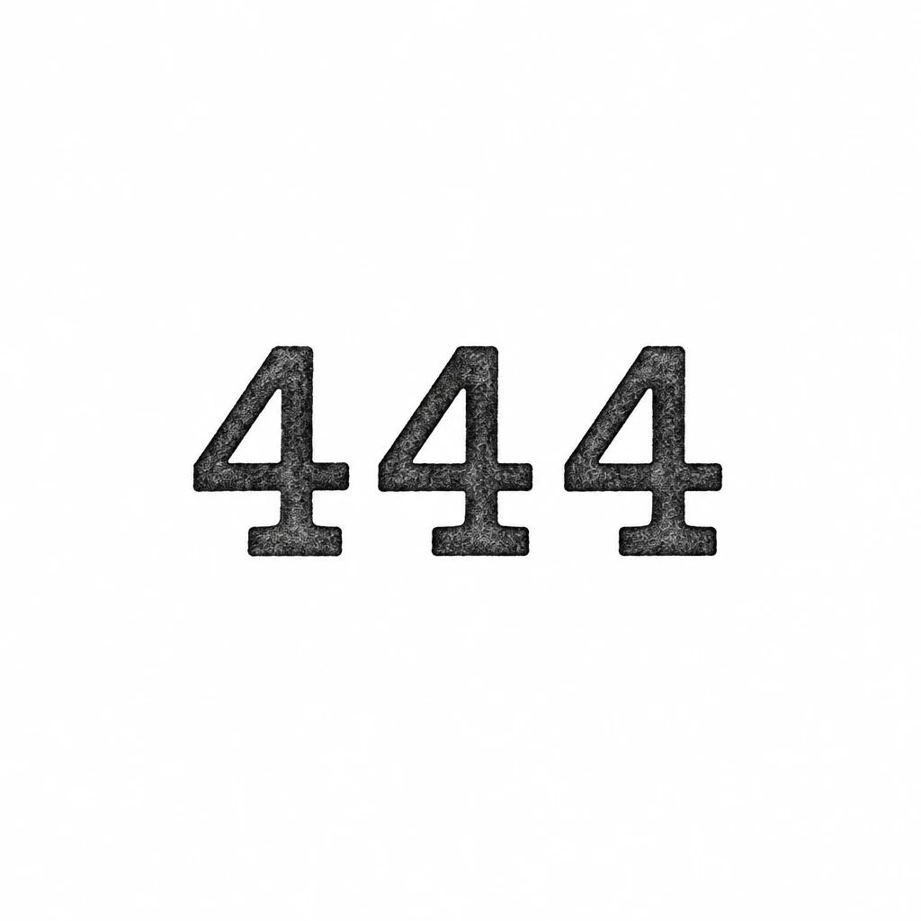 444 tattoo design in typewriter lettering with slab serifs