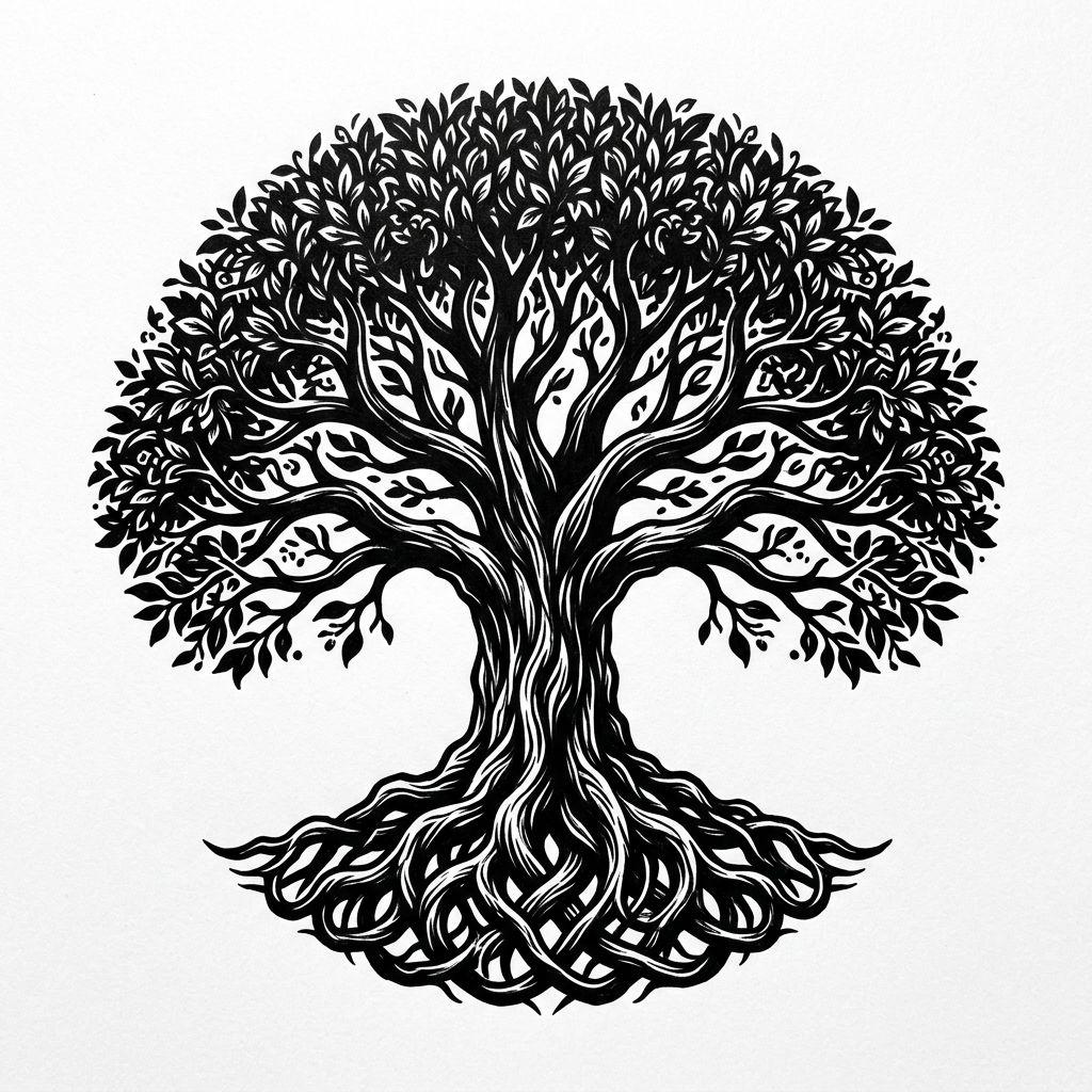 tree of life-tattoo blackwork tree of life
