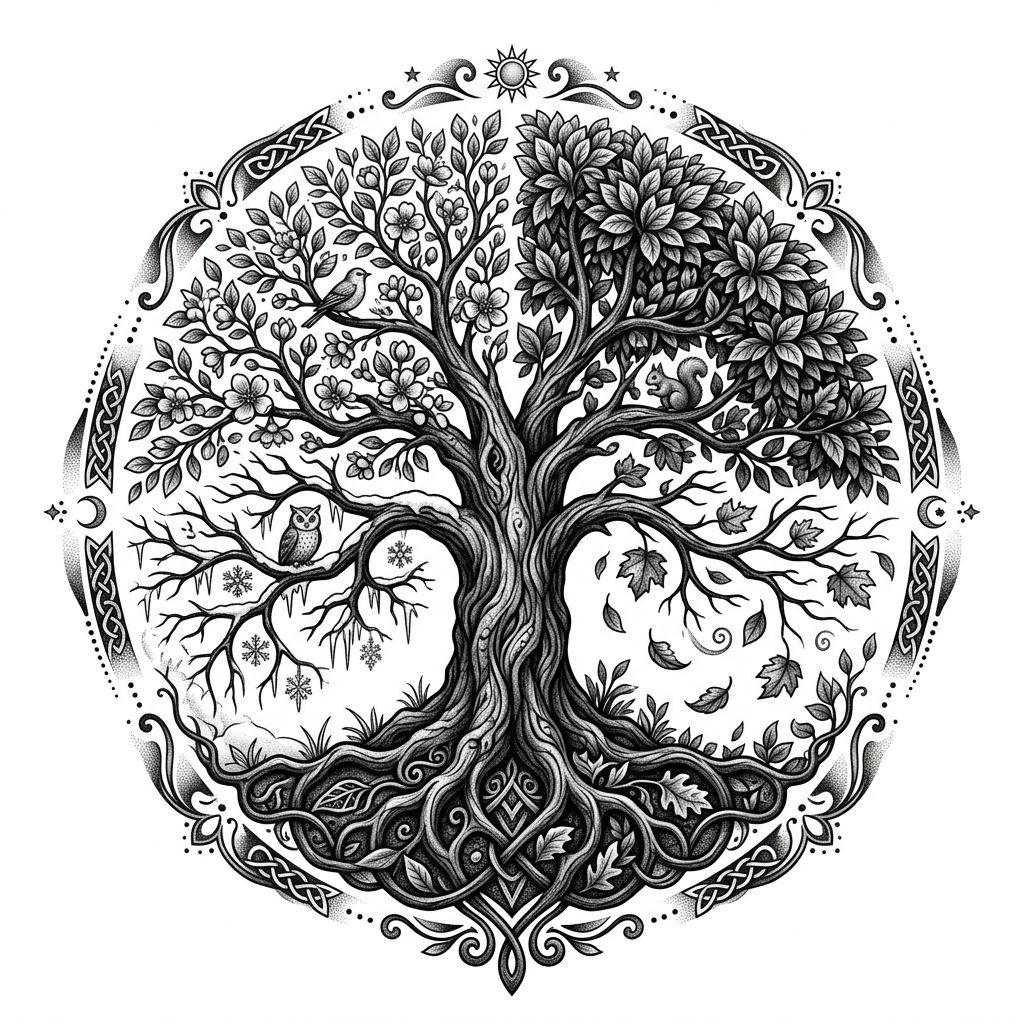 tree of life-tattoo four seasons tree of life