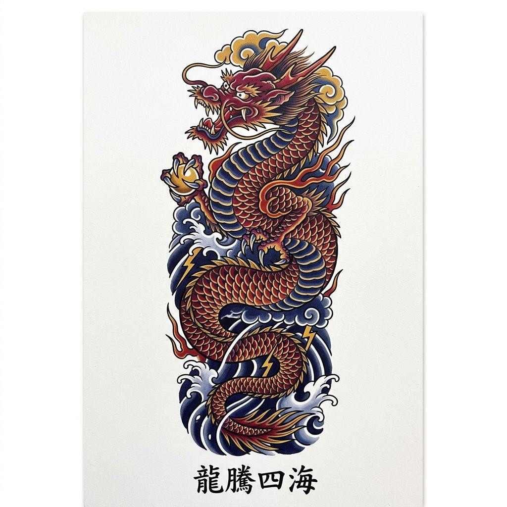 idée tatouage avant-bras dragon japonais