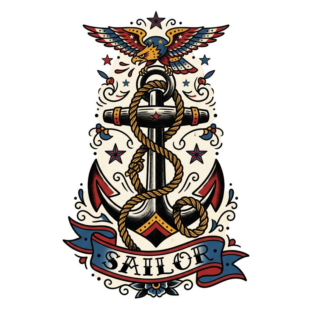 forearm-tattoo old school anchor