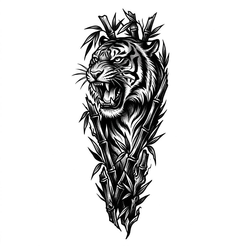 forearm-tattoo powerful tiger