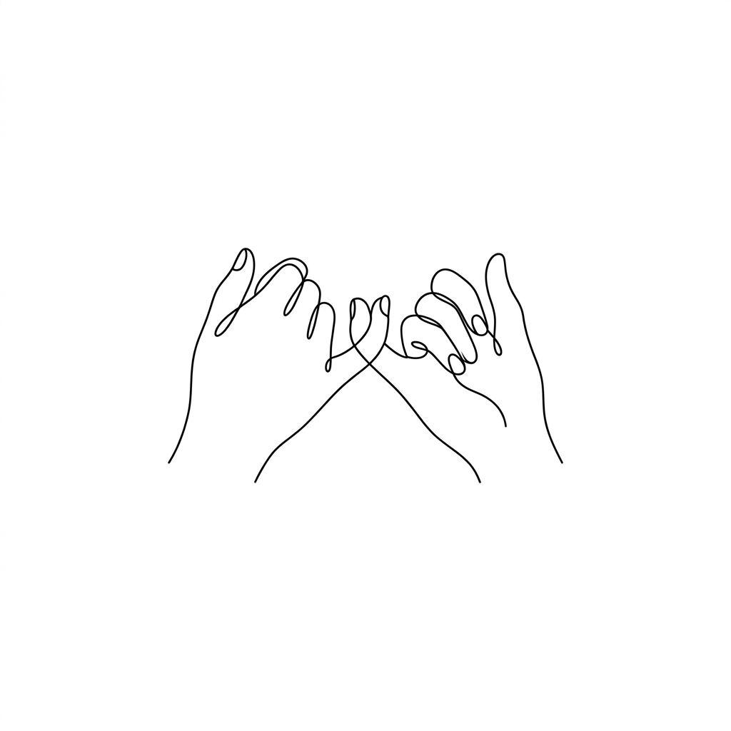 best friend-tattoo two pinkies as a single line