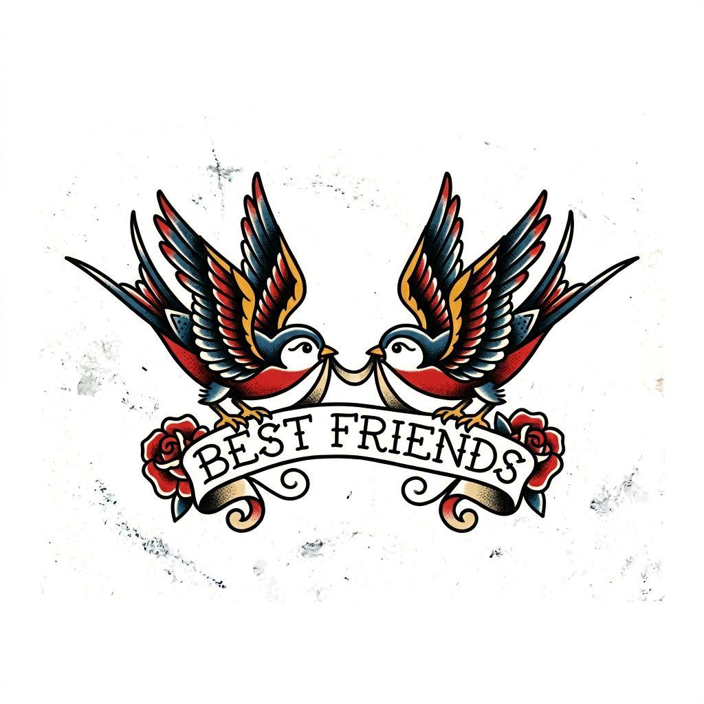best friend-tattoo swallows in old school