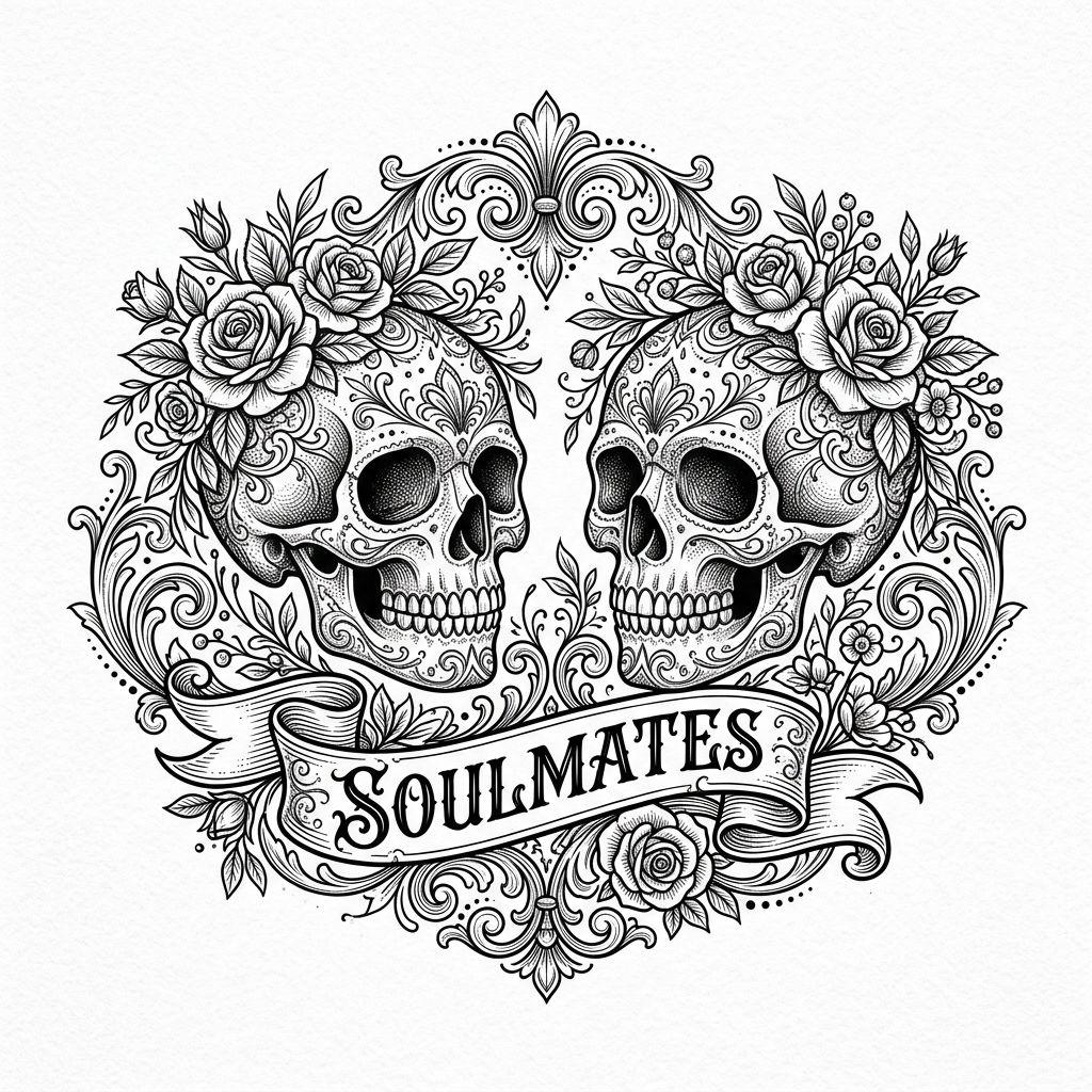 best friend-tattoo crowned skull, ornamental