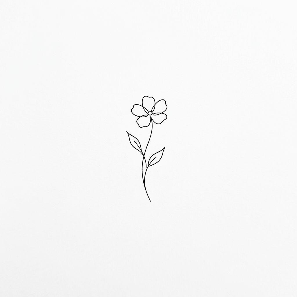 flower-tattoo minimalist flower stem