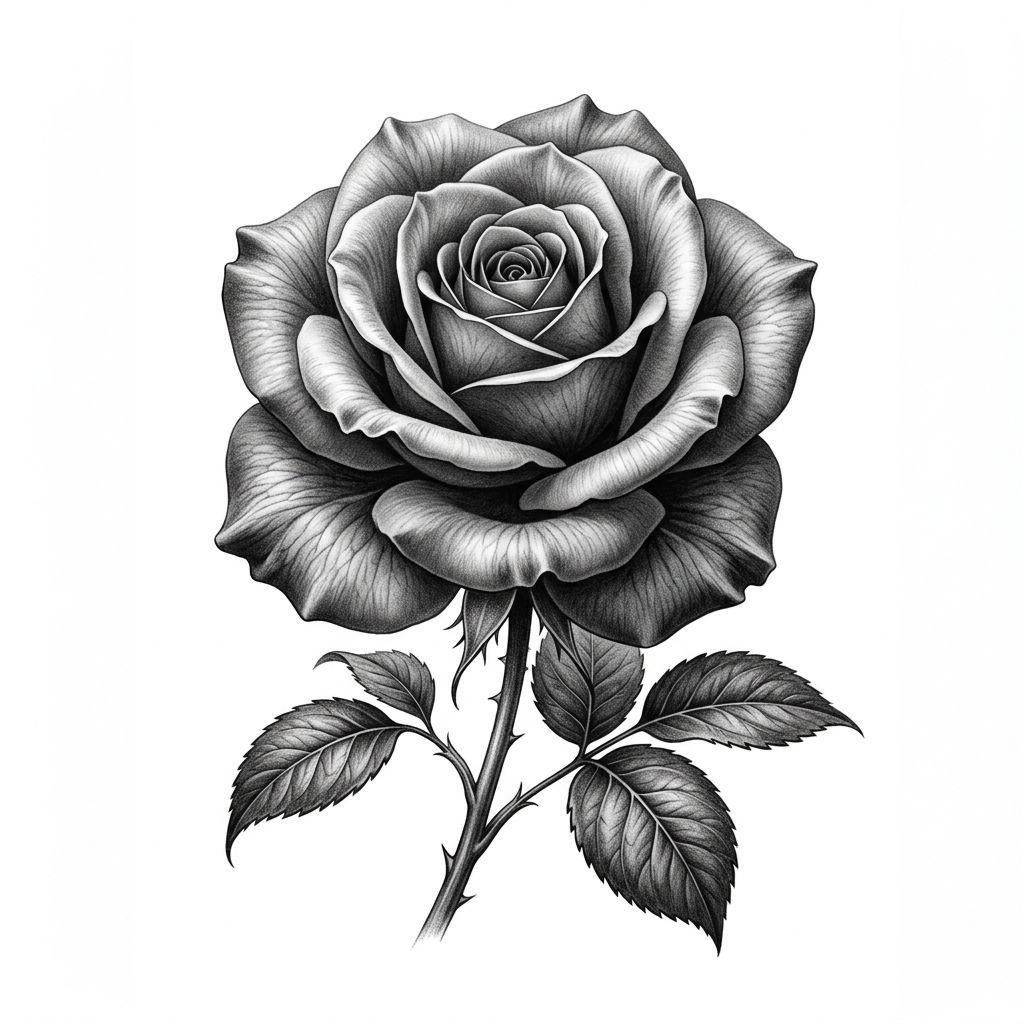 flower-tattoo realistic botanical rose