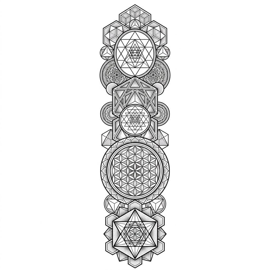 arm-tattoo geometric sleeve