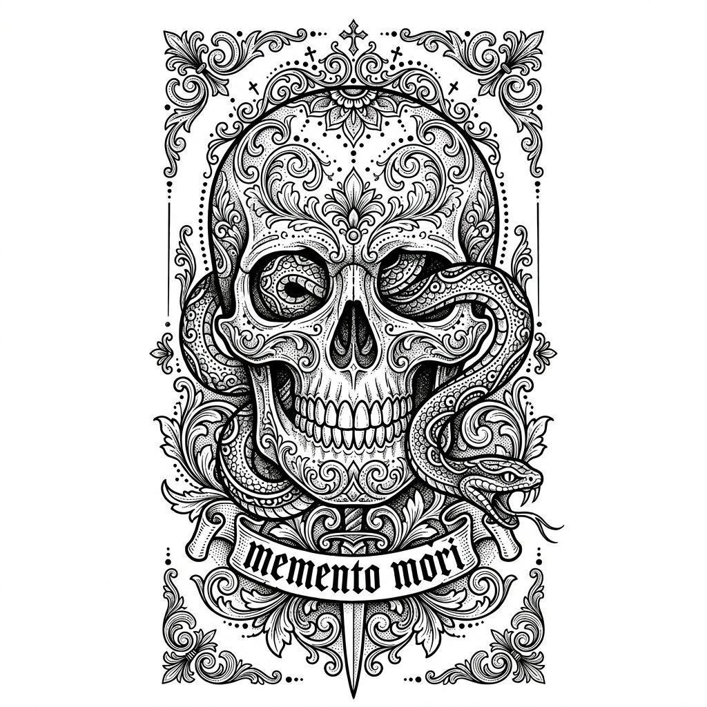 arm-tattoo skull and snake