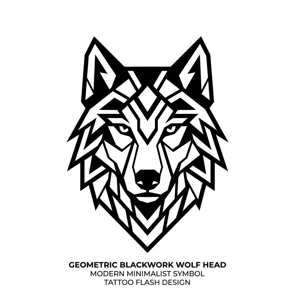 ankle-tattoo geometric wolf