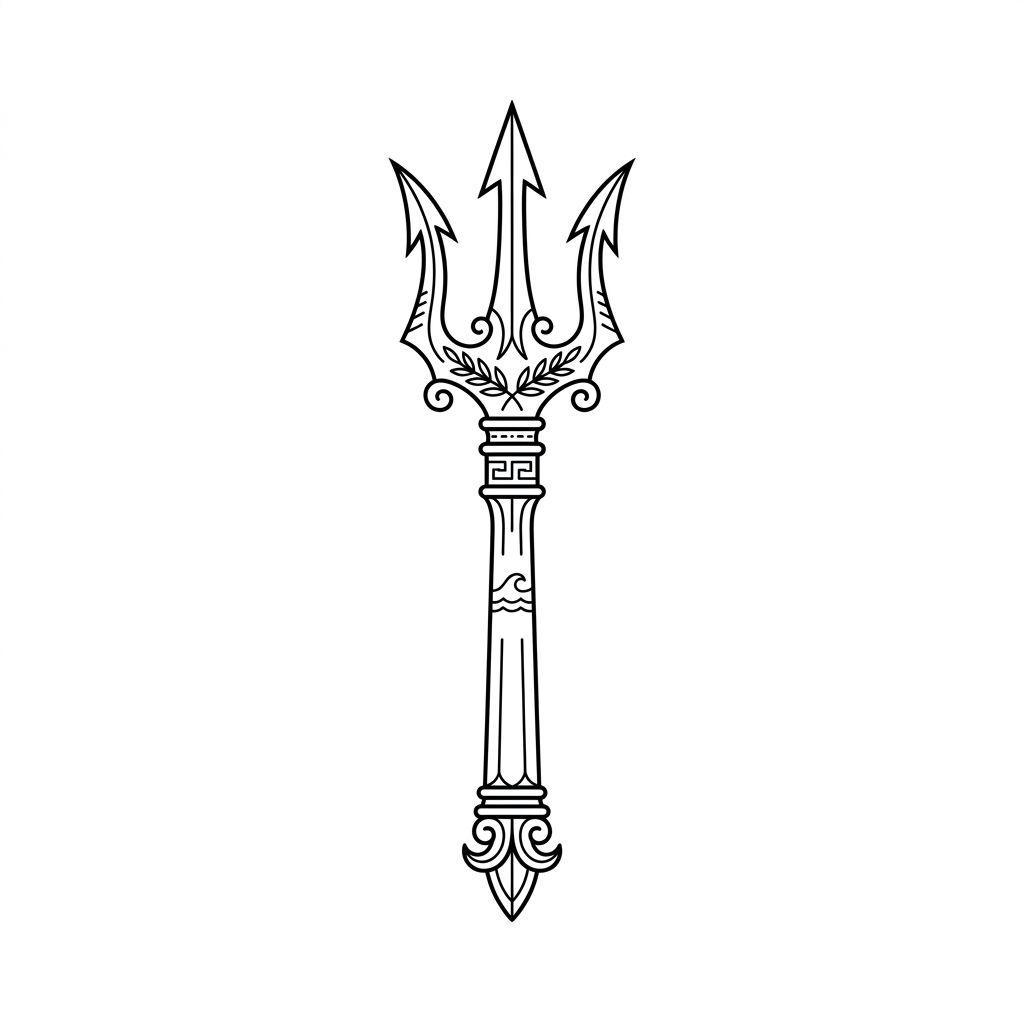 ankle-tattoo mythological trident
