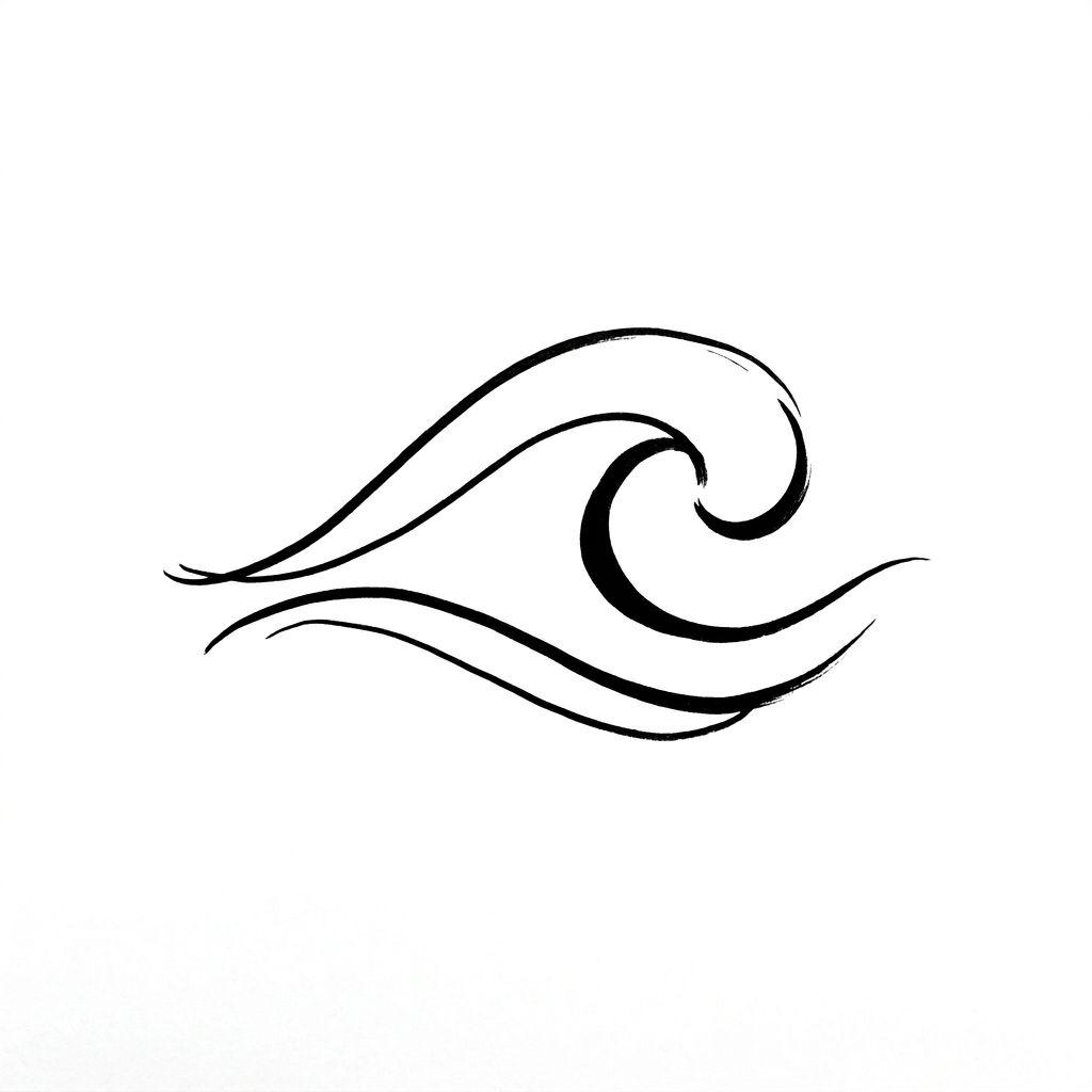 ankle-tattoo abstract wave