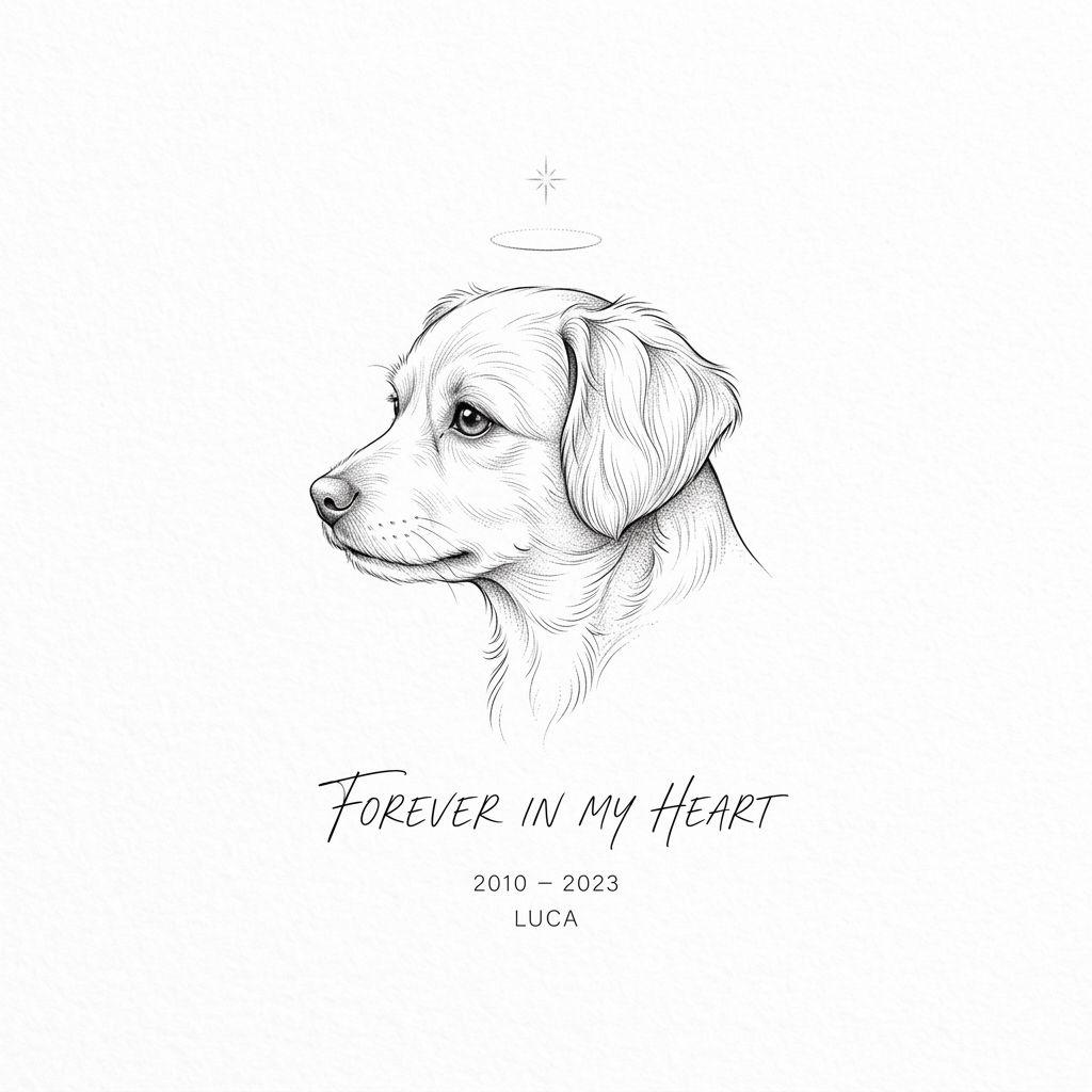 dog-tattoo fine line portrait