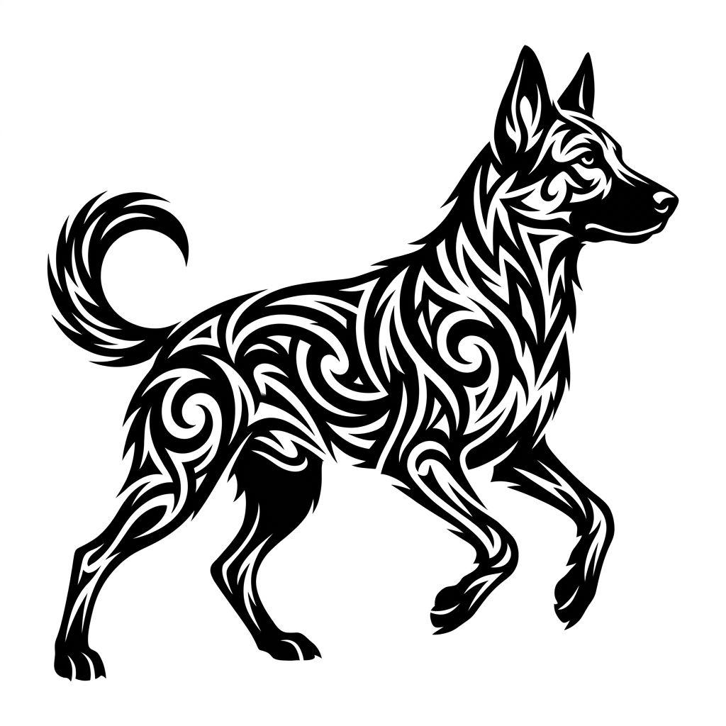 dog-tattoo tribal dog