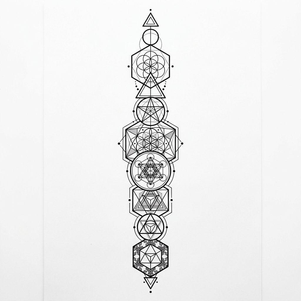 spine-tattoo sacred geometry