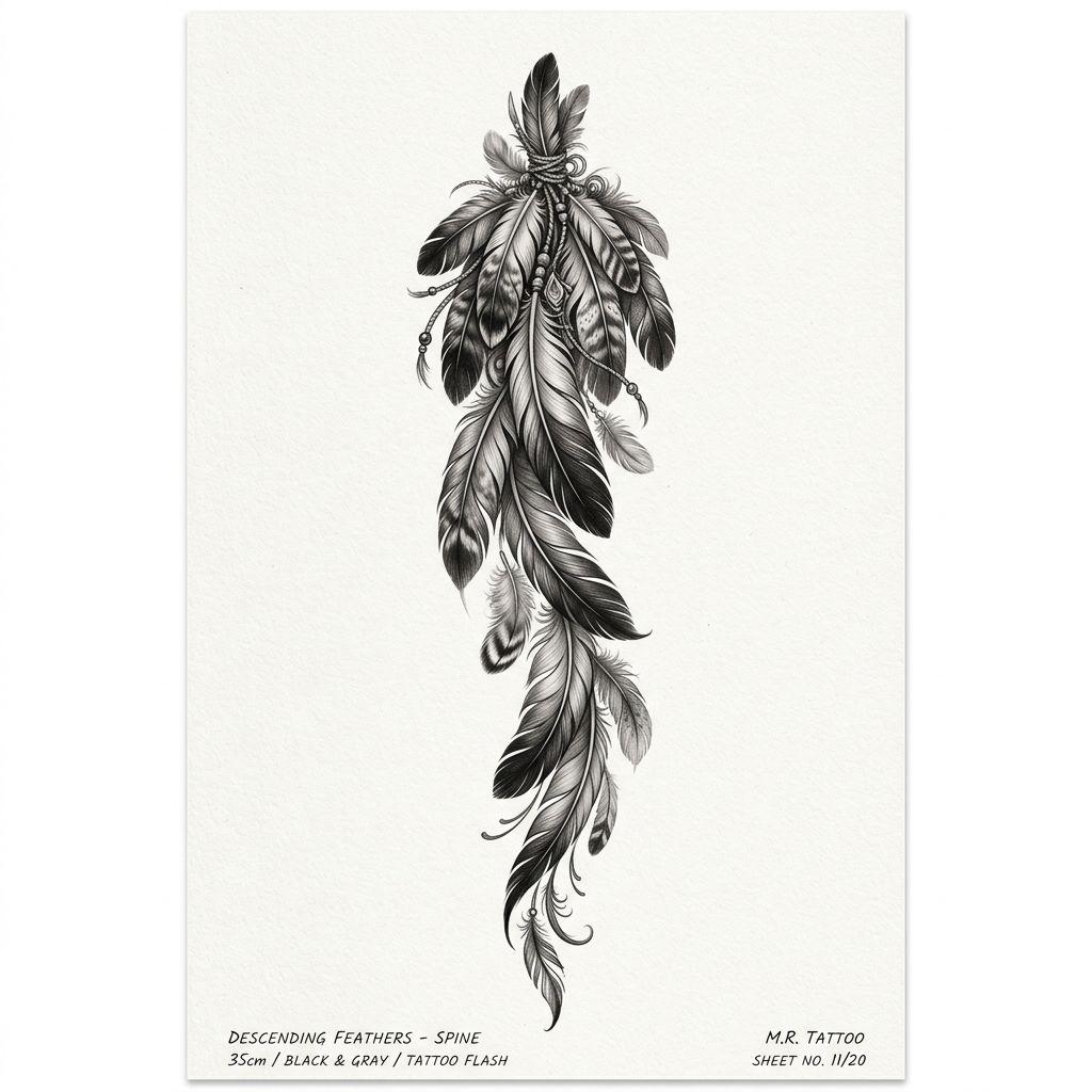 spine-tattoo black and grey realism