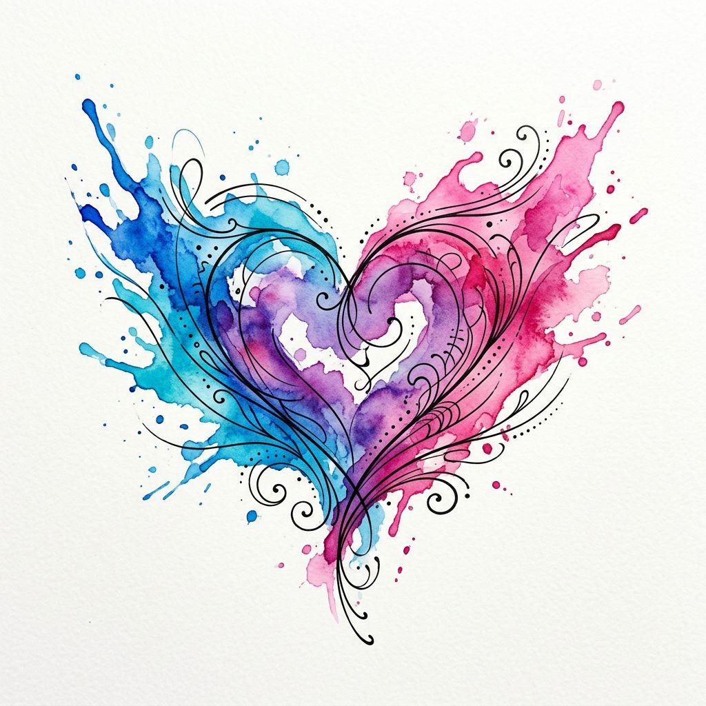 idée tatouage commun aquarelle splashes