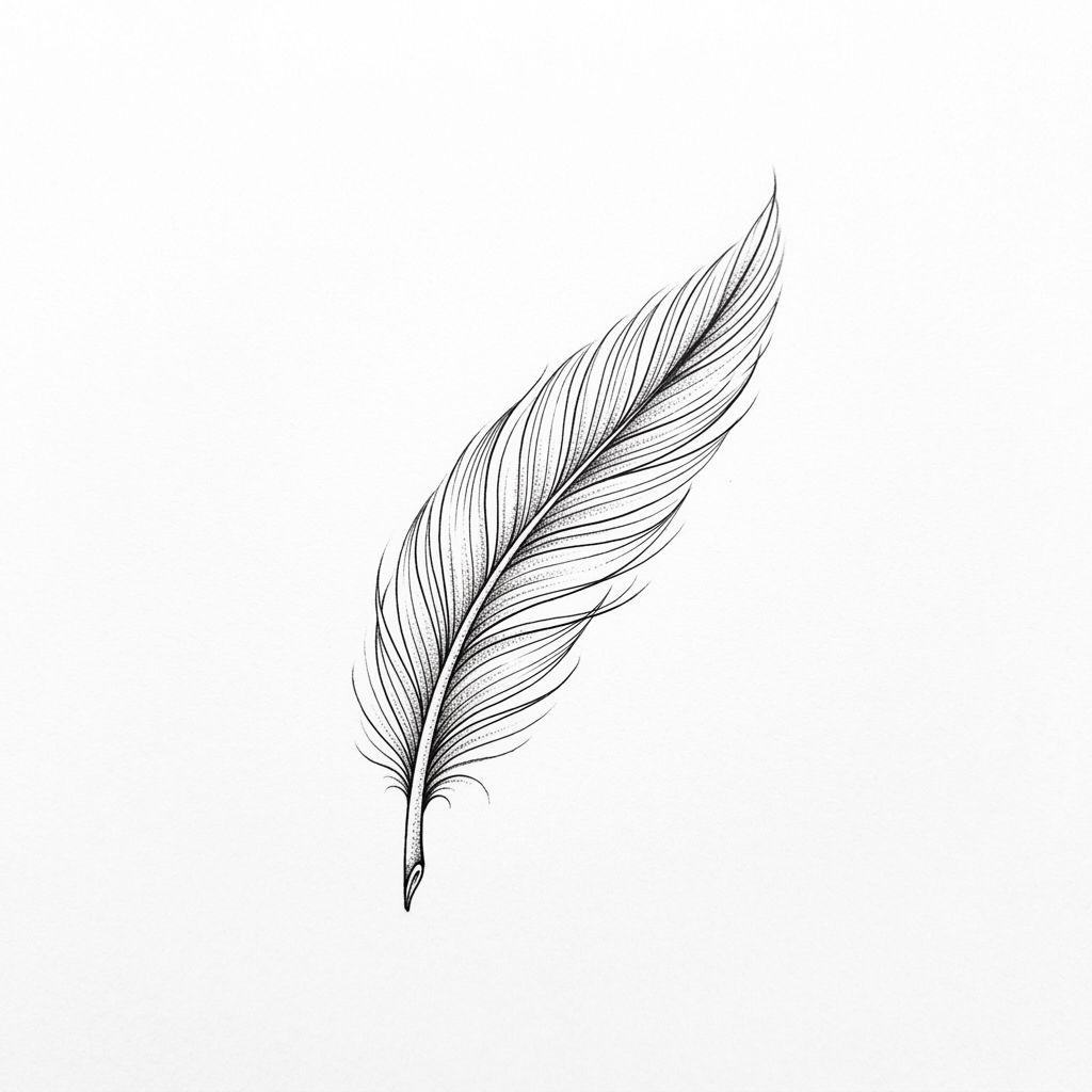 neck-tattoo fine-line feather