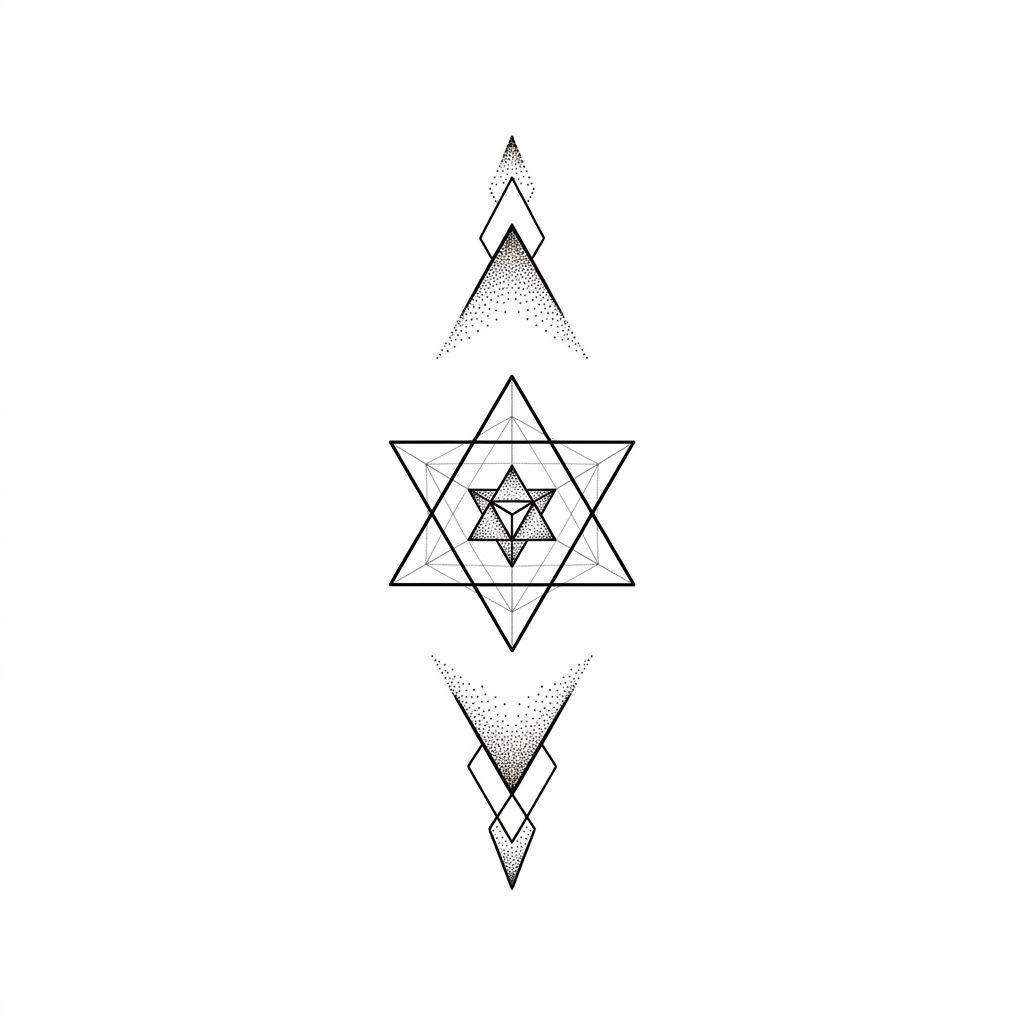 neck-tattoo geometric triangle