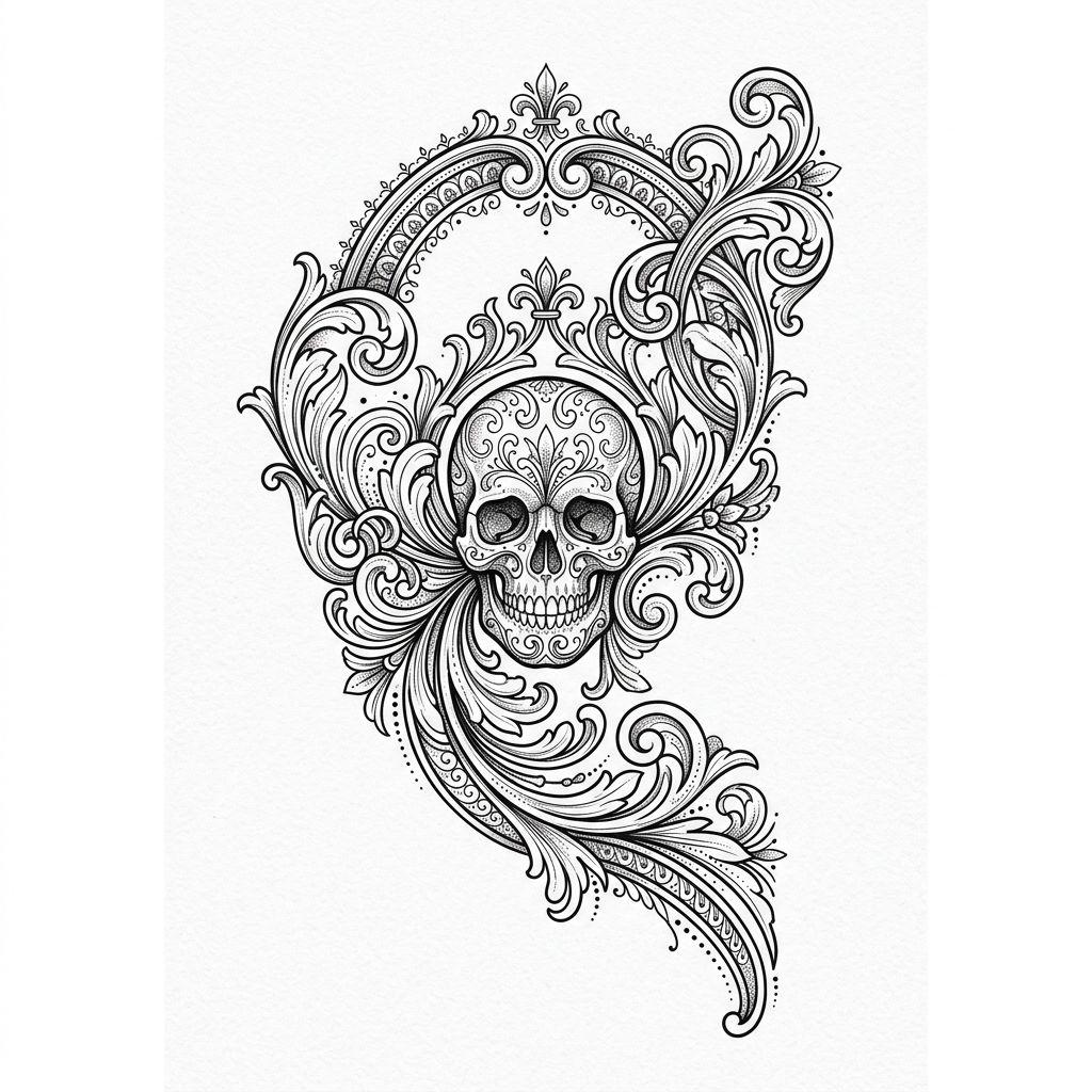 neck-tattoo mini skull