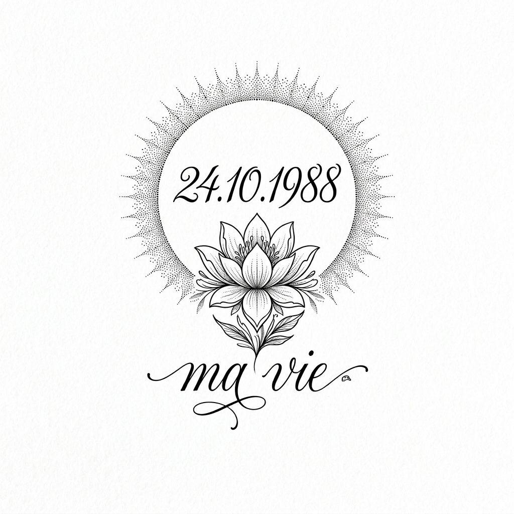 birth date-tattoo spiritual "my life" date