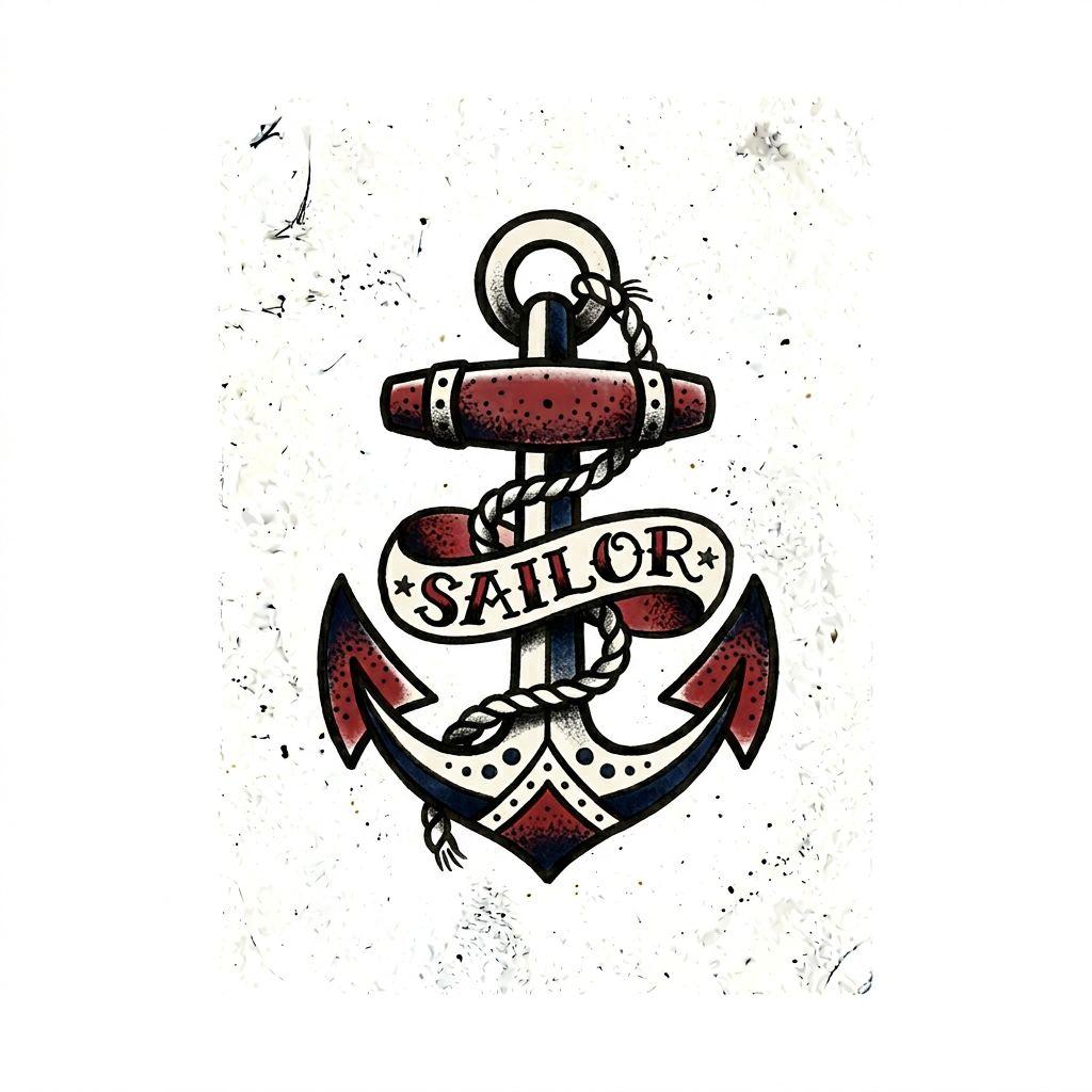 finger-tattoo old-school anchor