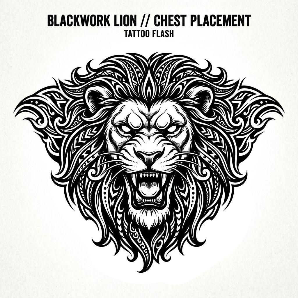 idée tatouage emplacement pectoral lion