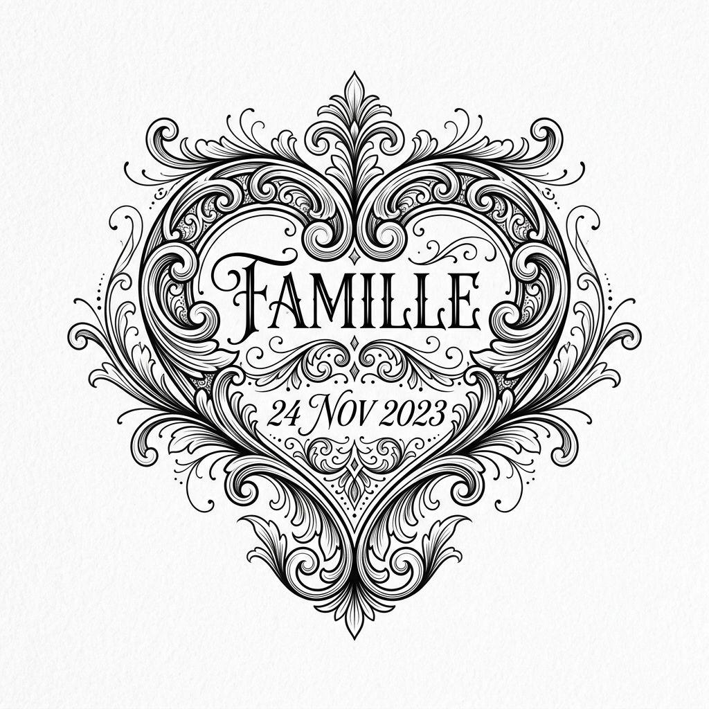 idée tatouage famille cœur ornemental 'famille'