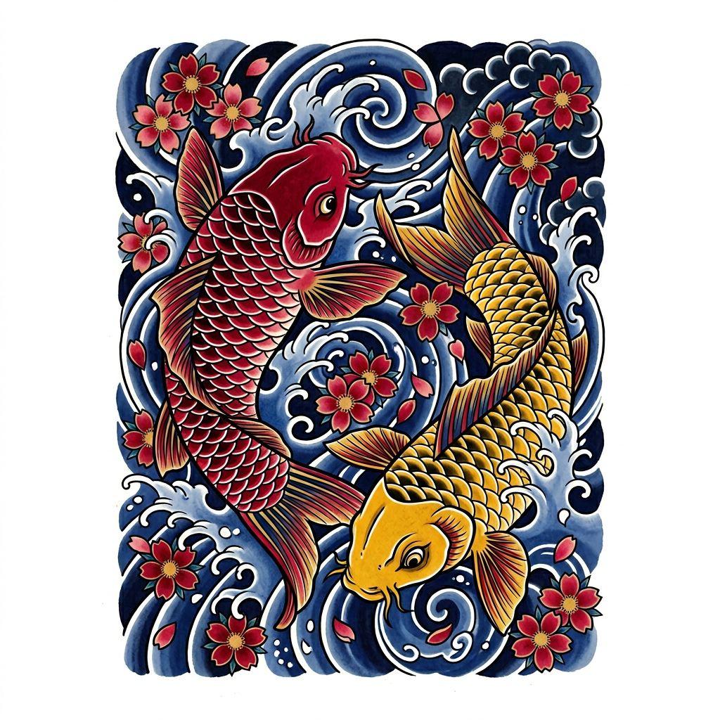 siblings-tattoo koi carp siblings