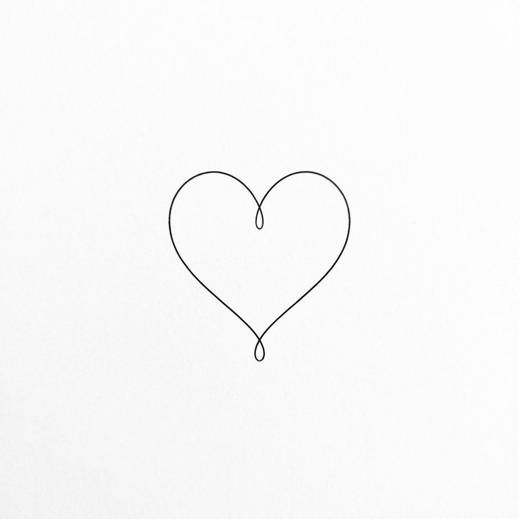 heart-tattoo minimalist single-line heart