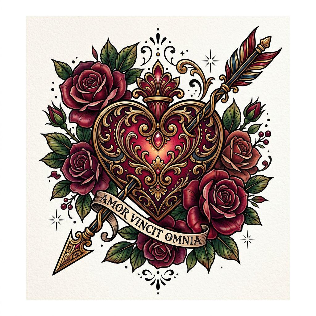 heart-tattoo ornamental neo-traditional heart