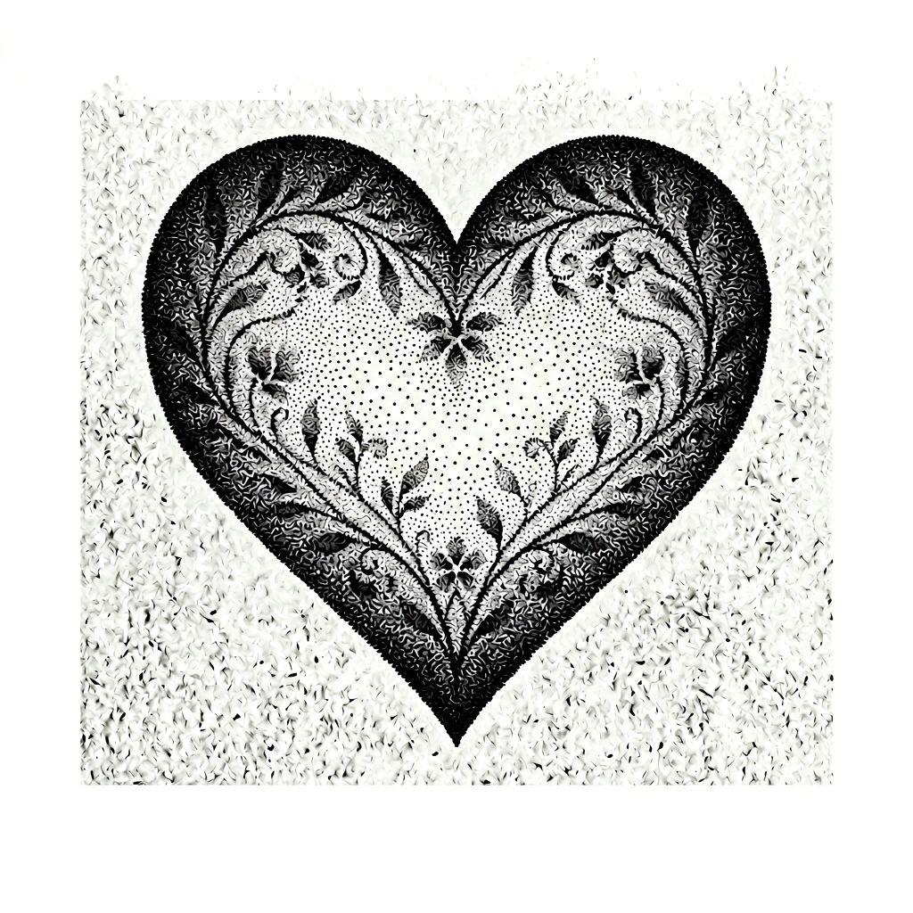 heart-tattoo dotwork stippling heart
