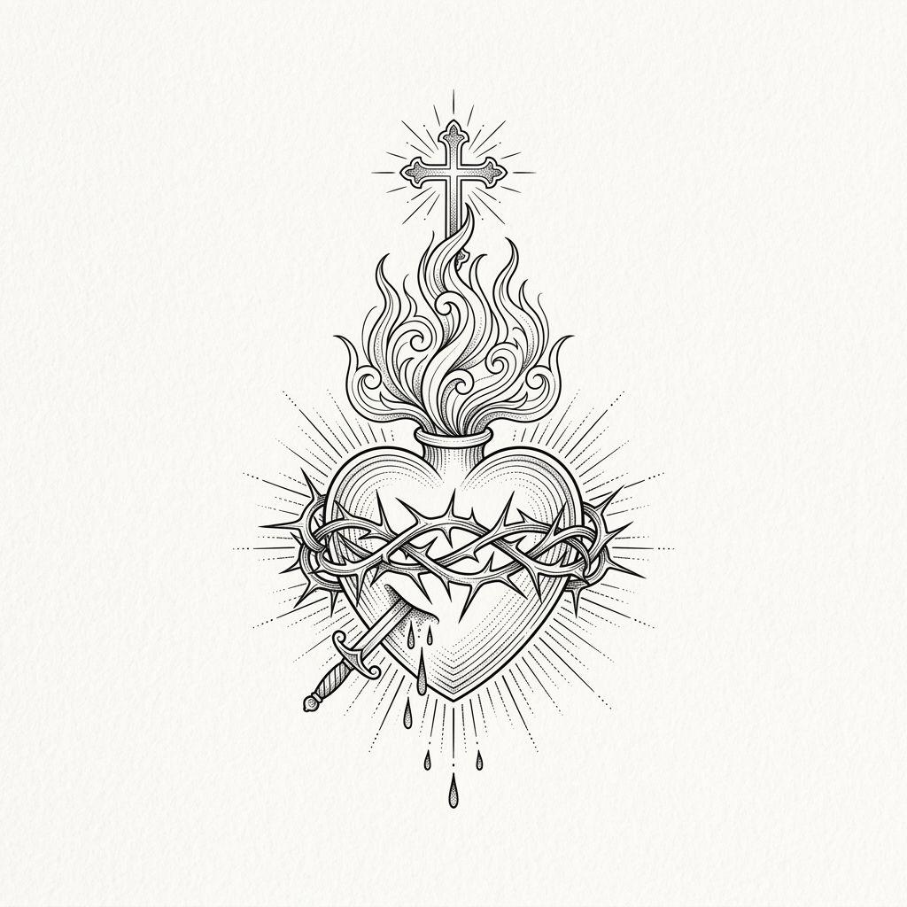 heart-tattoo catholic sacred heart