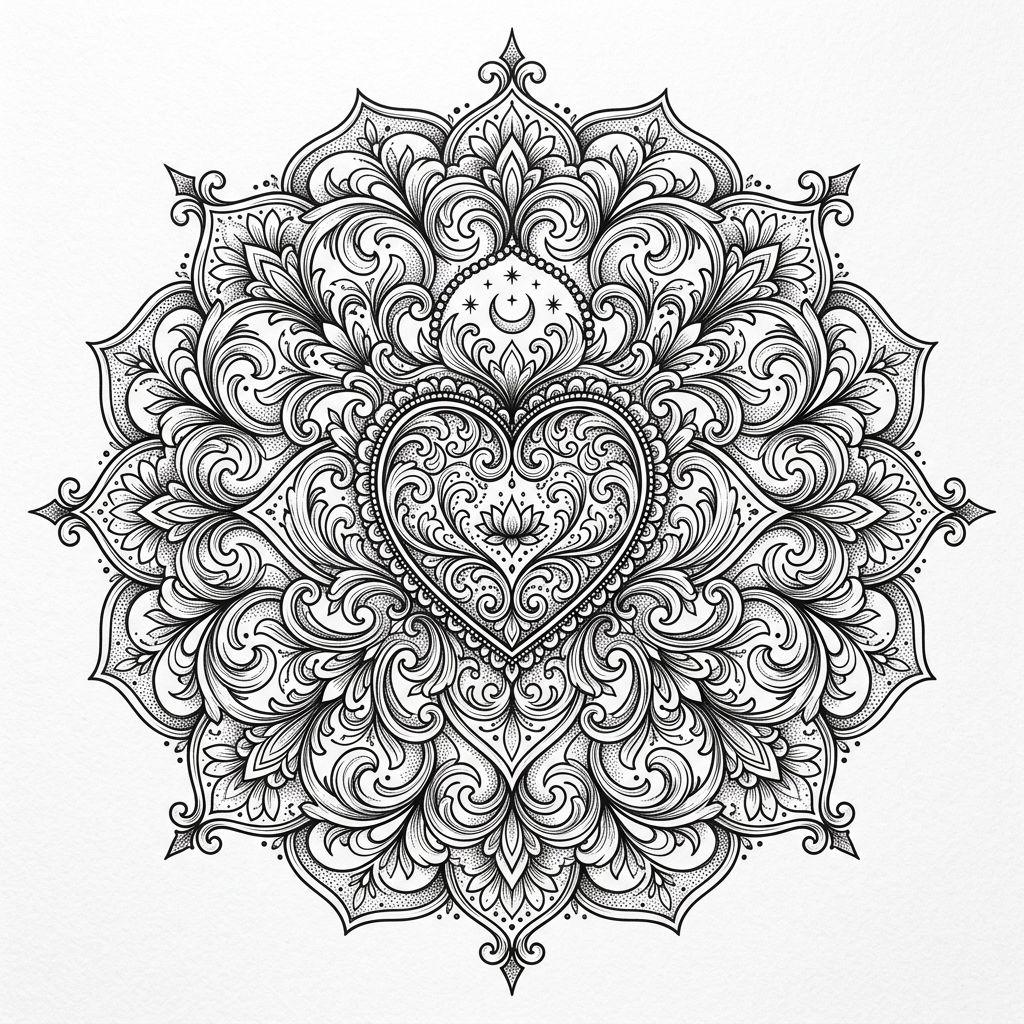 heart-tattoo ornamental mandala heart