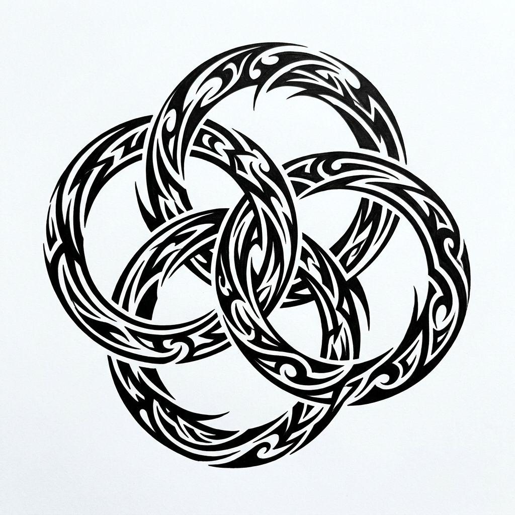 wedding-tattoo modern tribal rings
