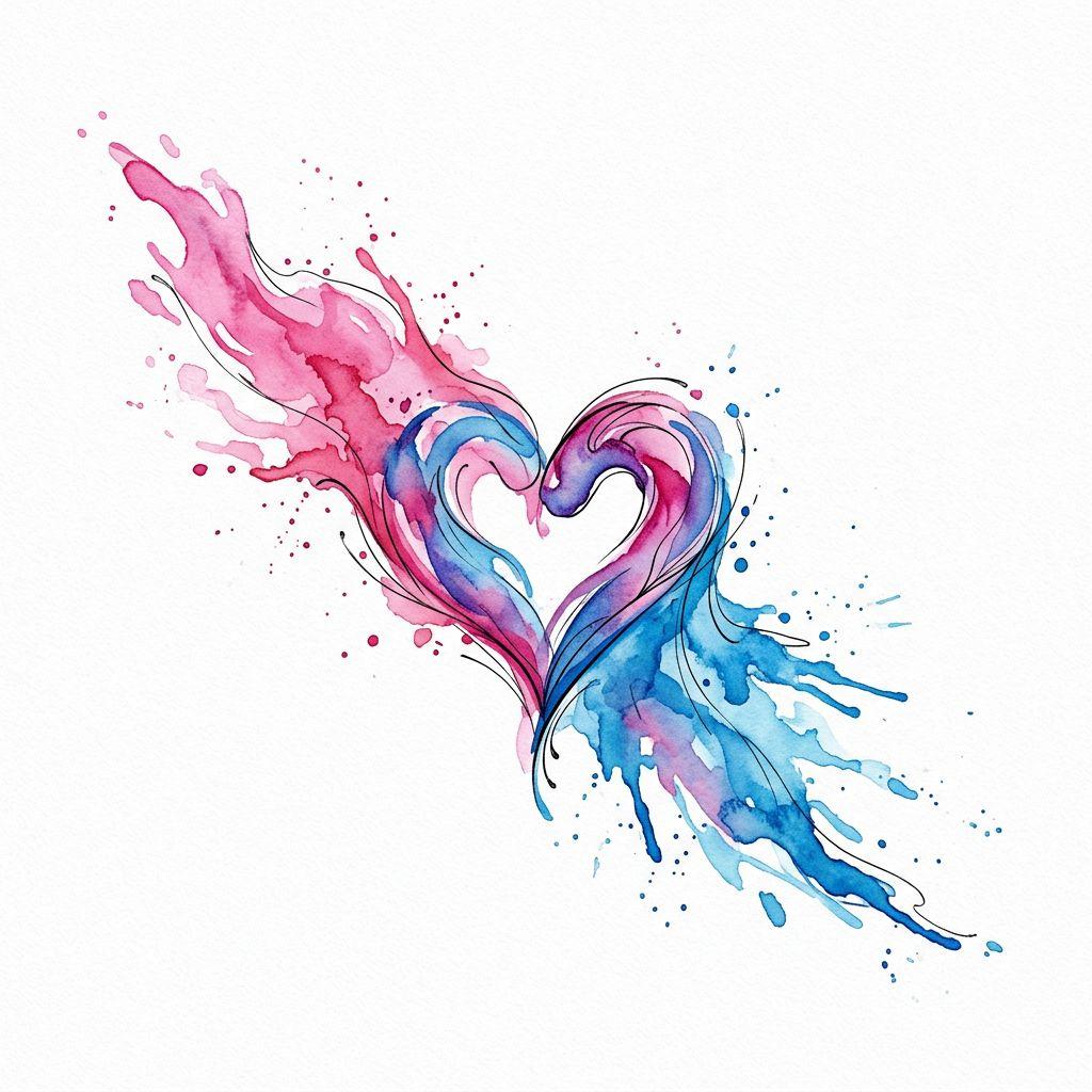 wedding-tattoo wedding watercolor splashes