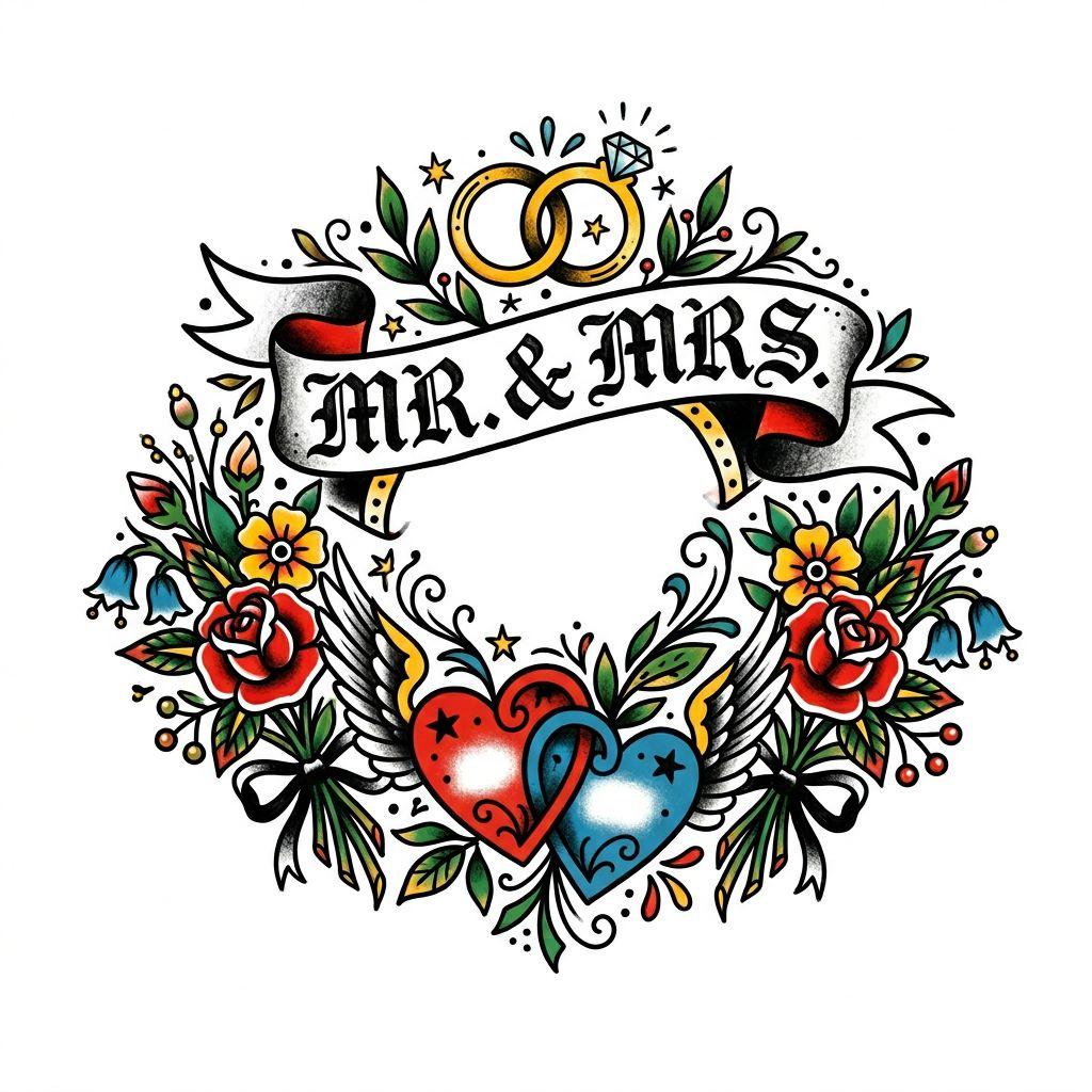 wedding-tattoo vintage wedding patchwork