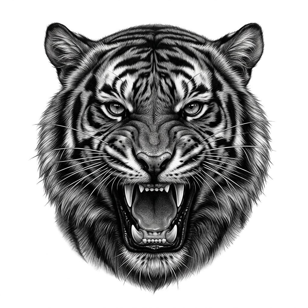 men-tattoo realistic tiger