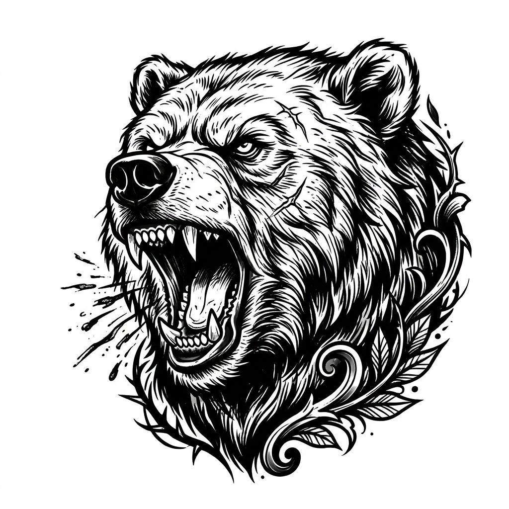 men-tattoo grizzly bear