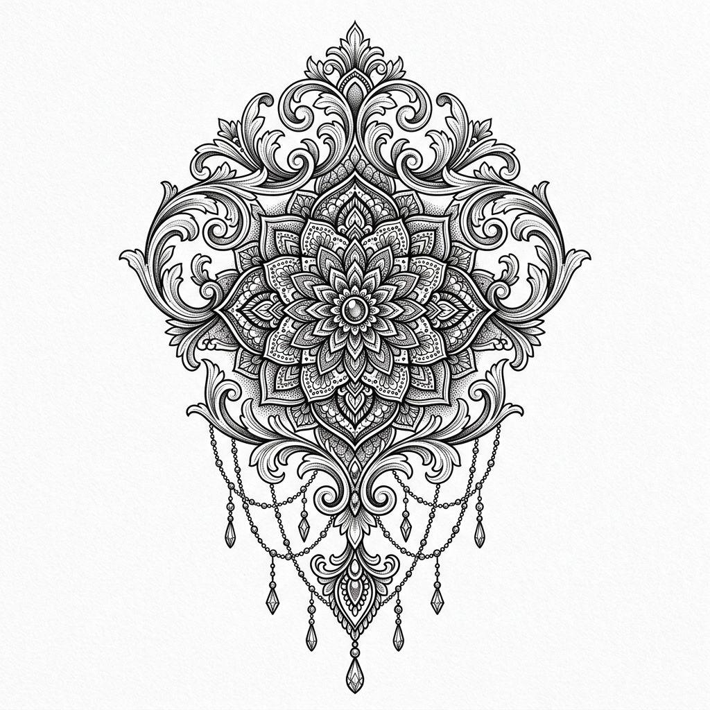 men-tattoo ornamental mandala