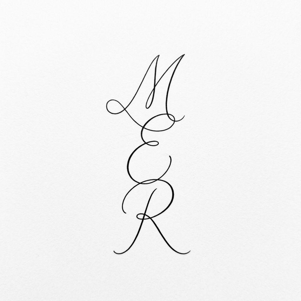 idée tatouage initiales famille initiales minimalistes