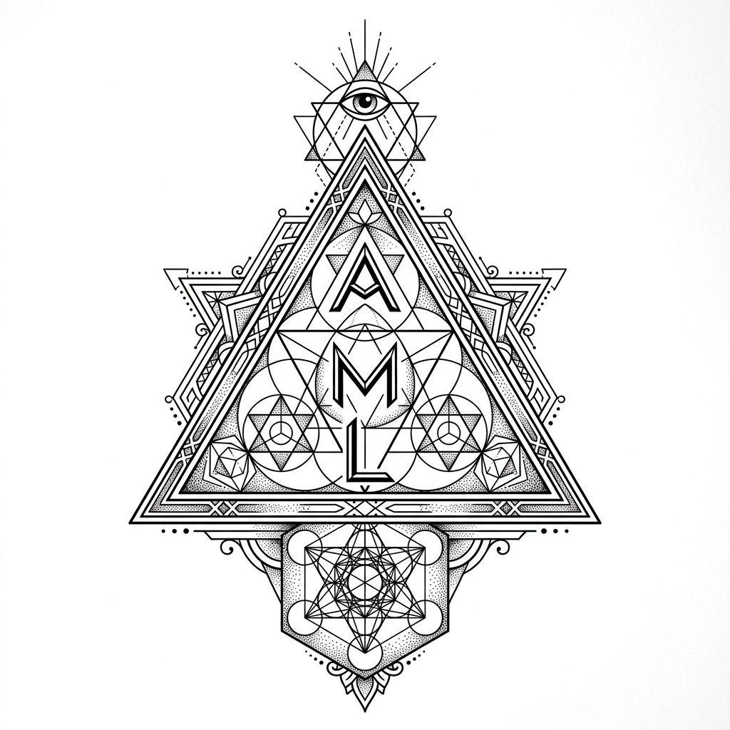 idée tatouage initiales famille initiales géométriques