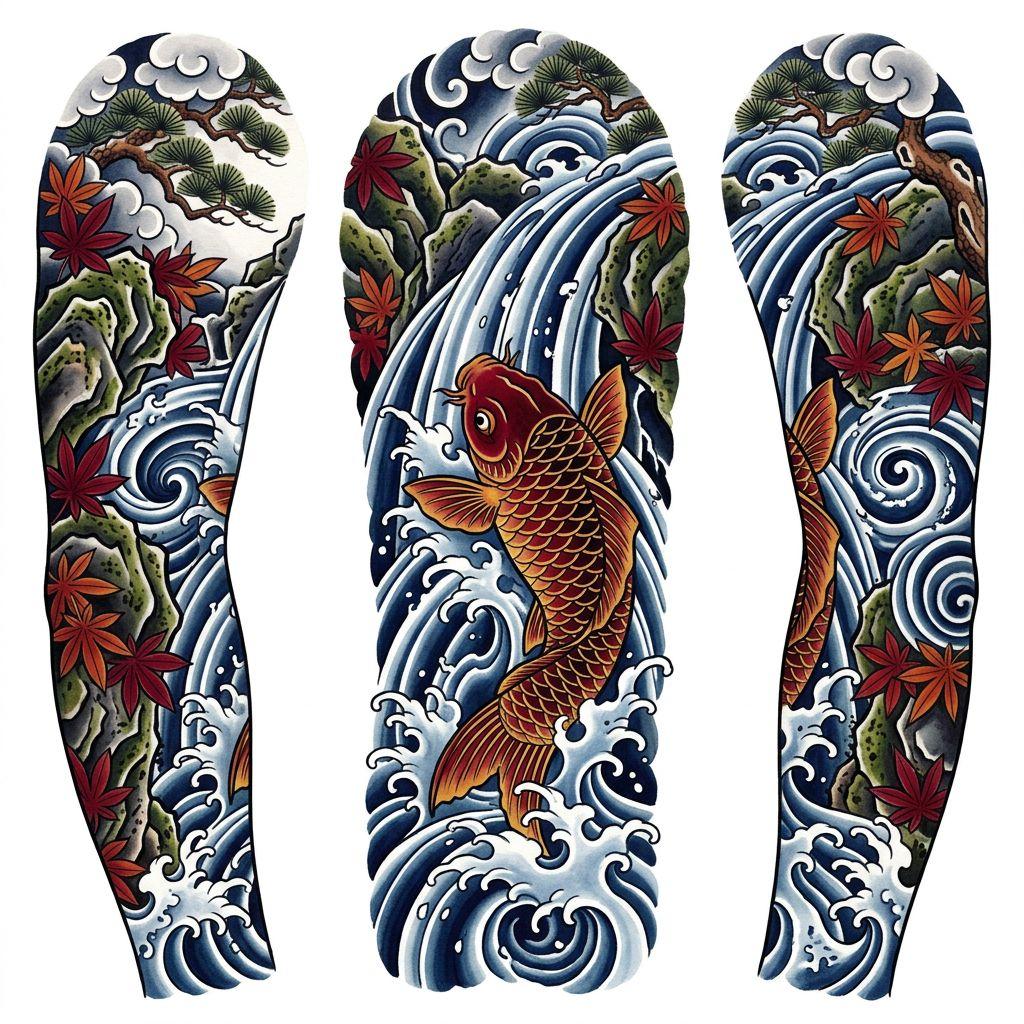 japanese-tattoo irezumi koi sleeve