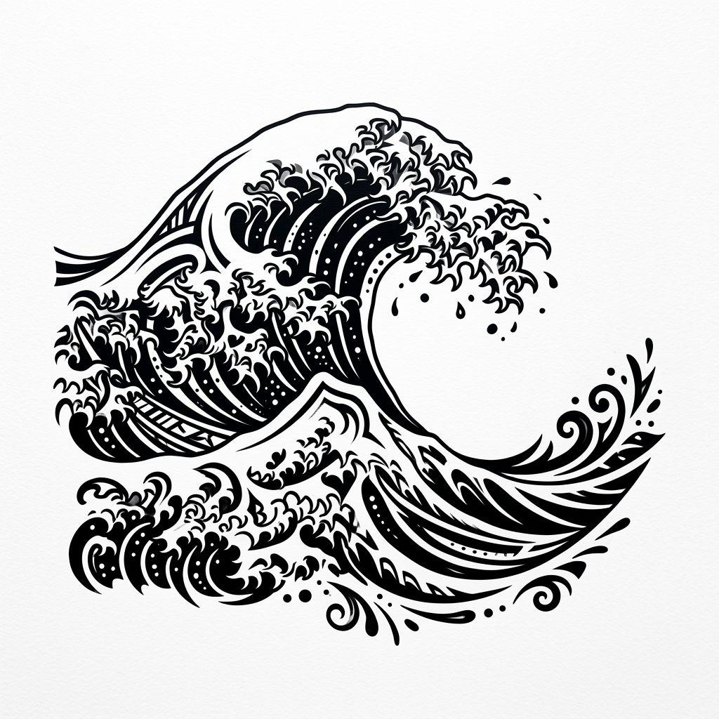 japanese-tattoo tribal japanese wave