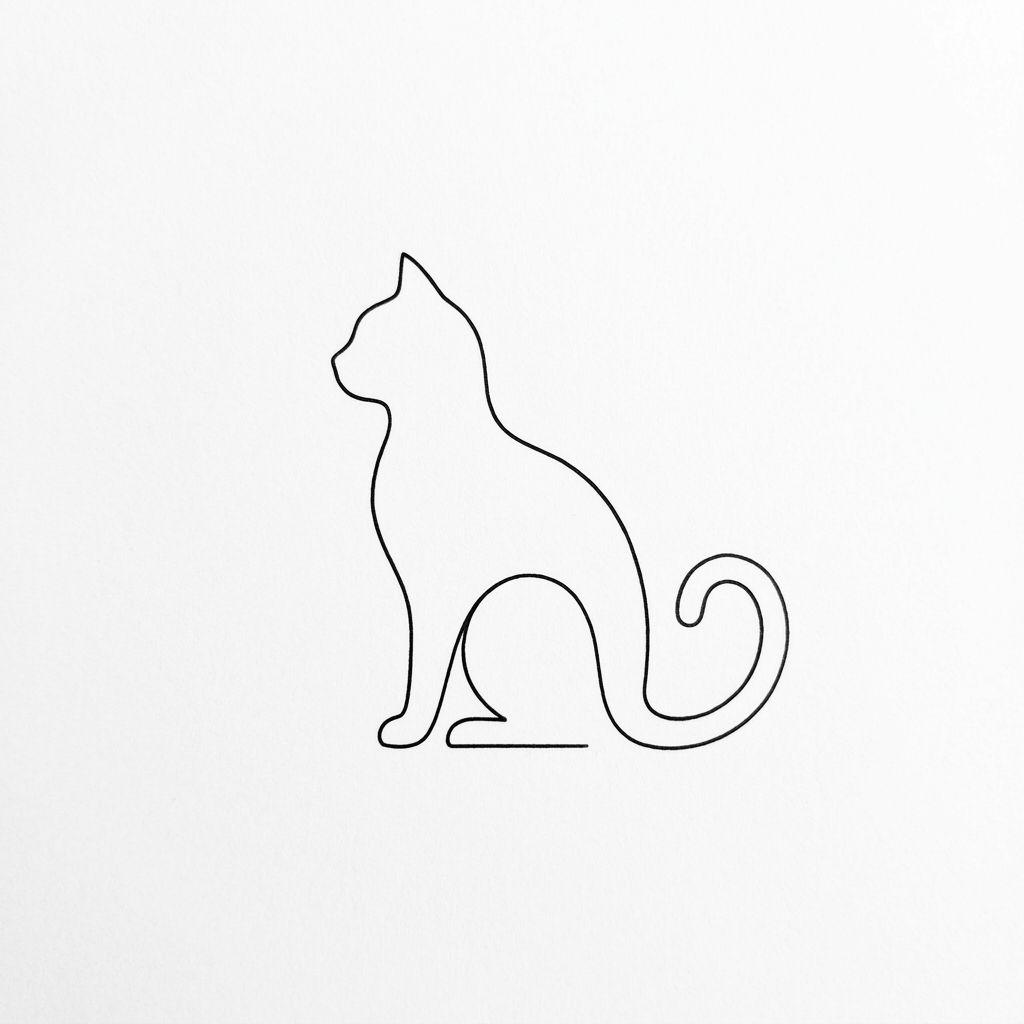 cat-tattoo minimalist cat silhouette
