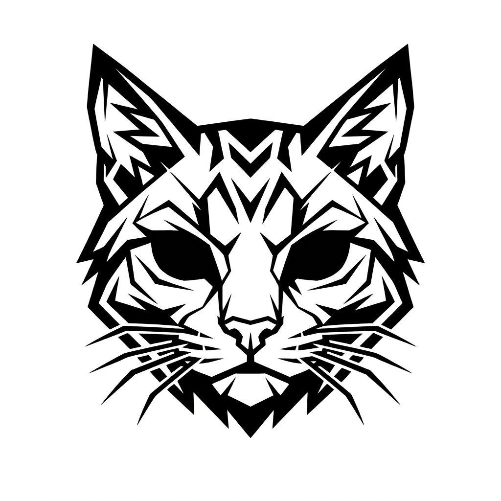 cat-tattoo blackwork cat head