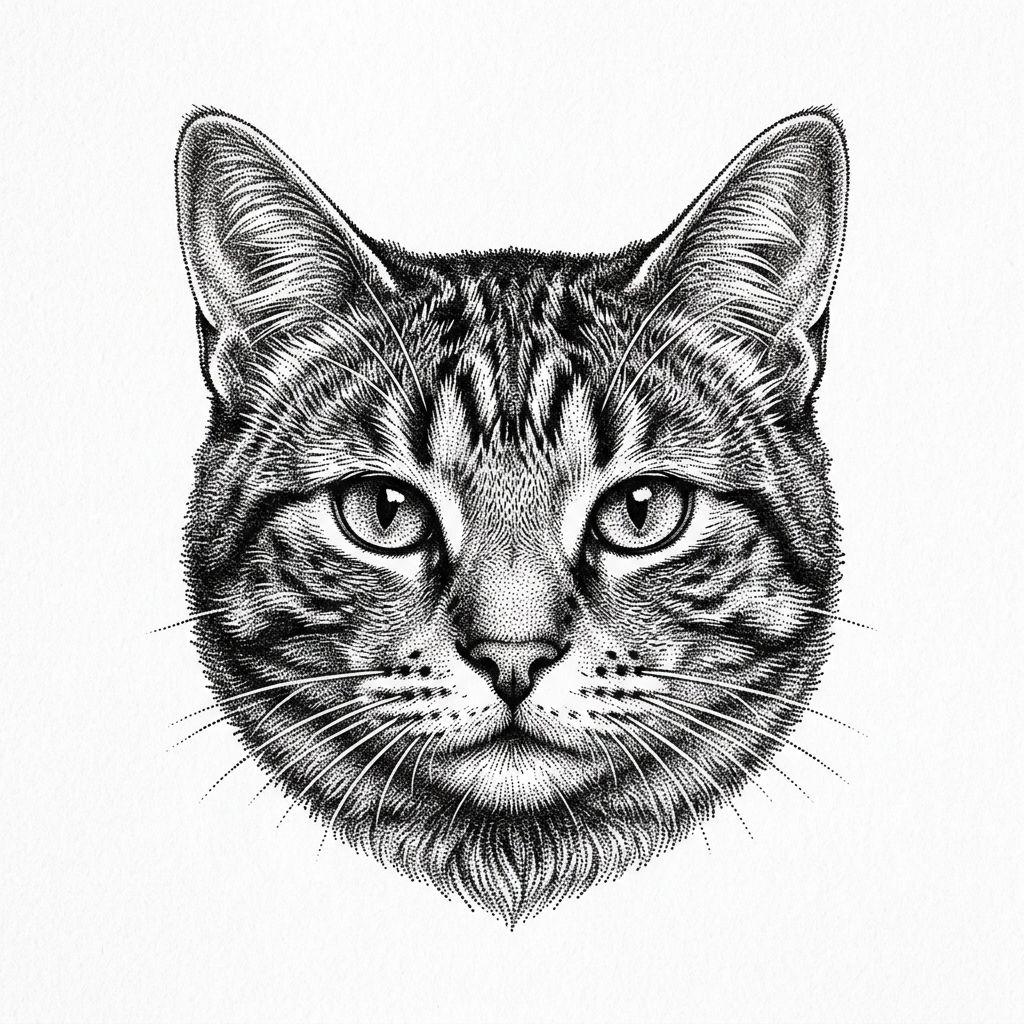 cat-tattoo dotwork cat