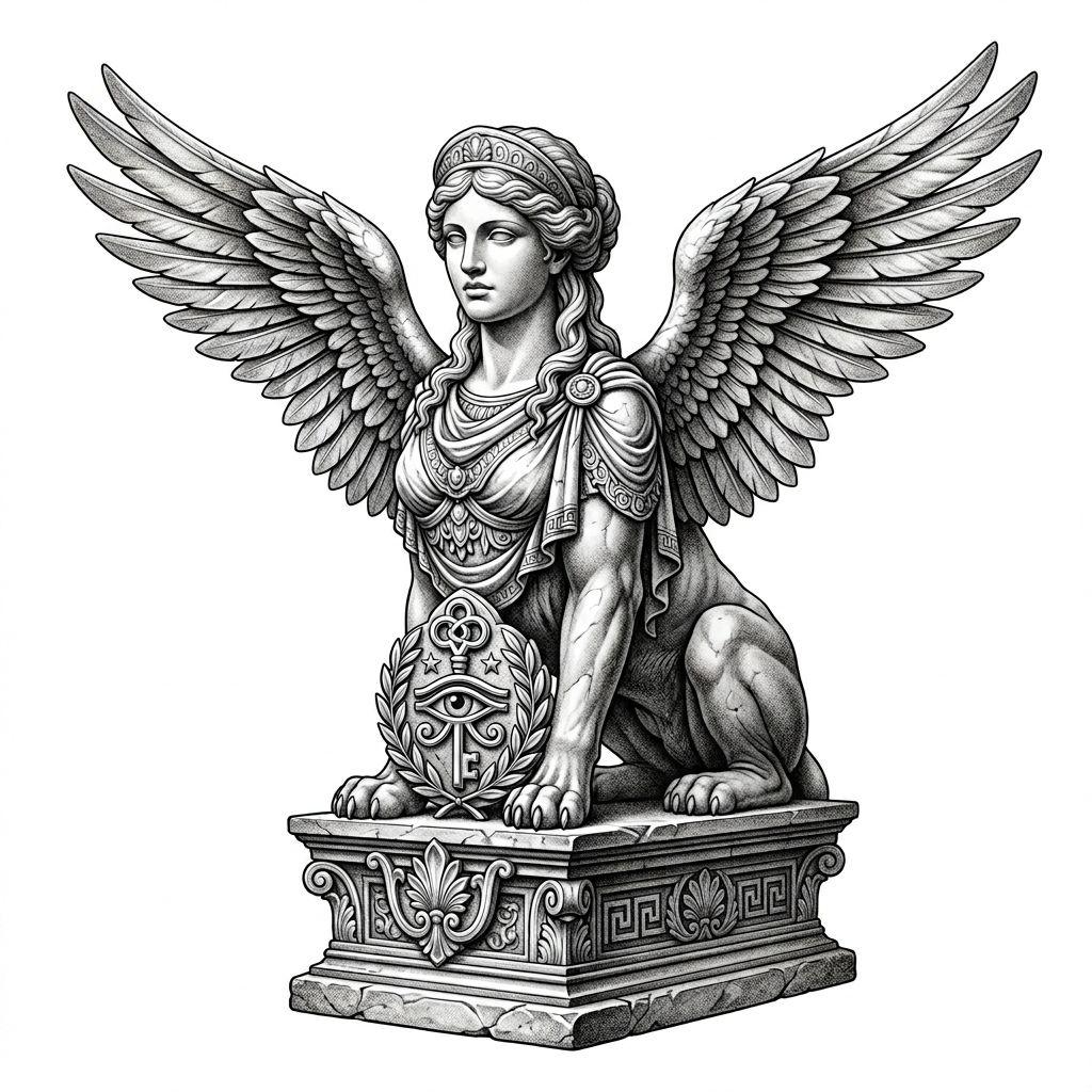 cat-tattoo mythological sphinx