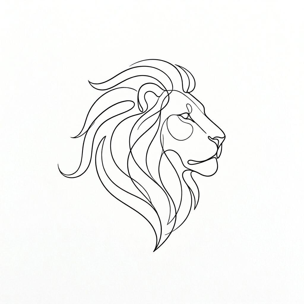 lion-tattoo minimalist lion silhouette