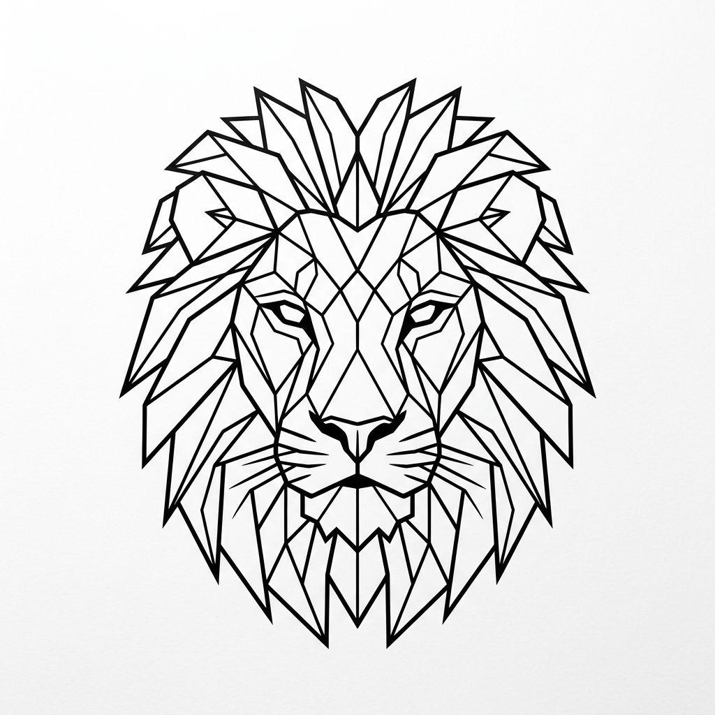 lion-tattoo geometric lion